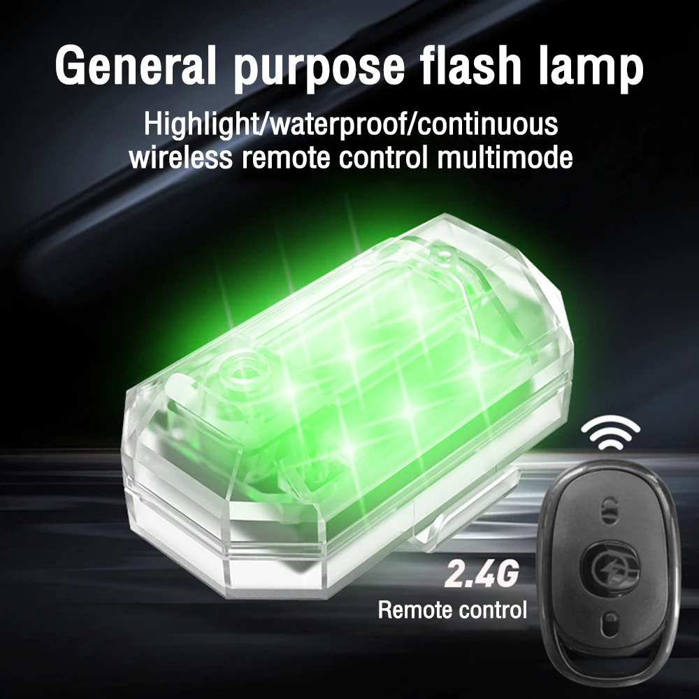 لاسلكي للتحكم عن بعد LED ستروب ضوء للدراجات النارية سيارة دراجة سكوتر المضادة للتصادم تحذير مصباح فلاش مؤشر مقاوم للماء