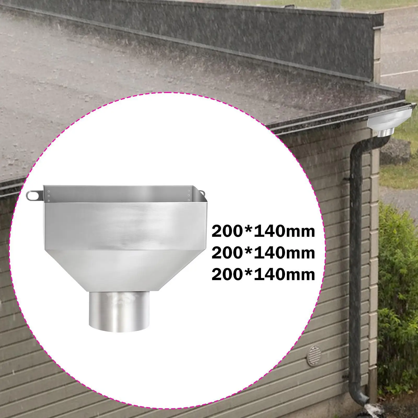 Gutter Downspout Adapter for Outdoor Drain Tube Walls Roofs Roof Water Collector Rainwater Gutter Connector Rain Water Catcher