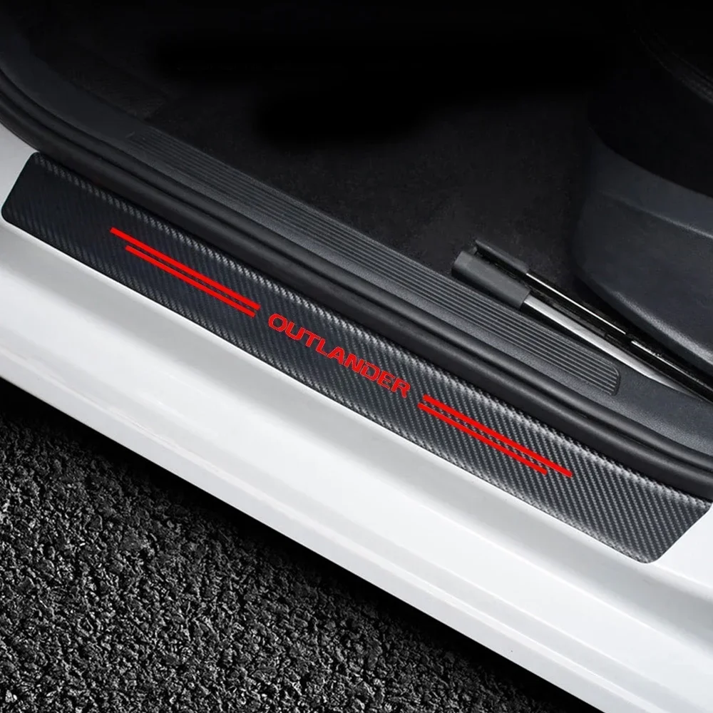 for Mitsubishi Outlander 2024 Car Door Threshold Stickers Carbon Fiber Protective Strip Auto Sill Anti Scratch Dirty Tape Film