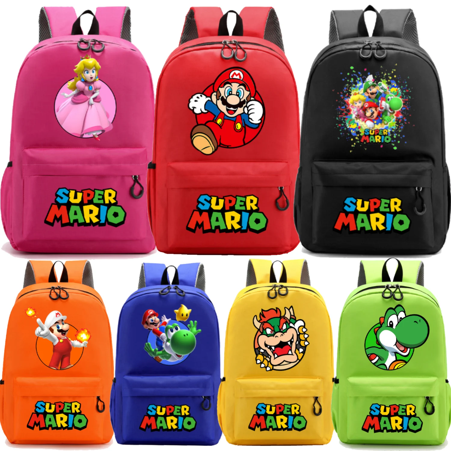 Super Mario Bros New Backpack Schoolbag Cute Cartoon Anime Schoolbags Children Backpack Student Large-capacity Bags Kids Gift