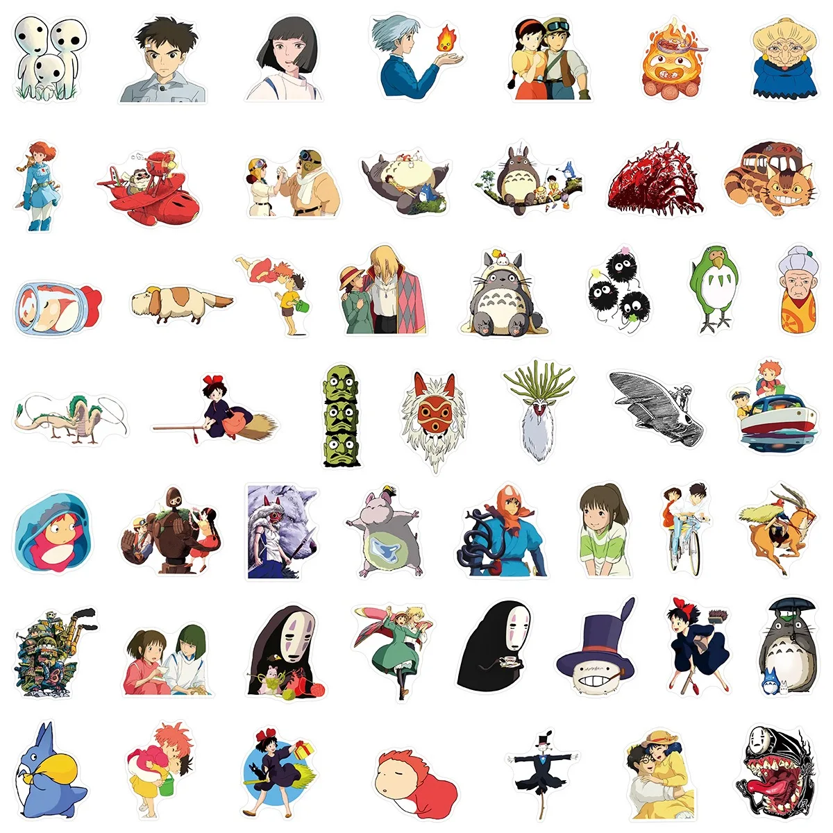 50 Stück Hayao Miyazaki Anime-Aufkleber Graffiti-Sticker für Laptop, Handy, Wasserflasche, Gepäck, Notizbuch, Wasserfeste Aufkleber – Detail 6
