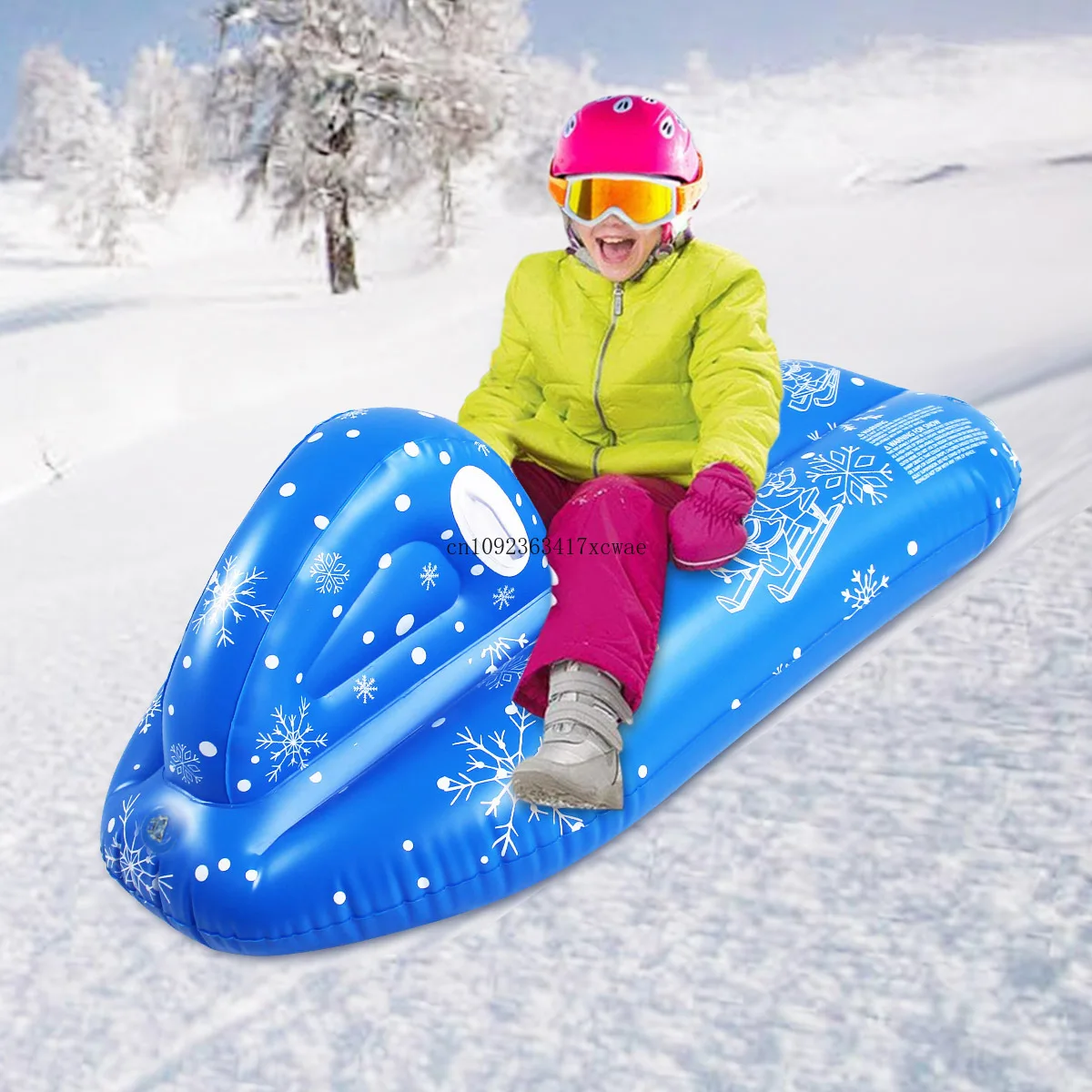 Thickened High-elastic PVC Inflatable Children's Skis, Outdoor Ski Boats, Ski Rings, Sports Goods and Entertainment