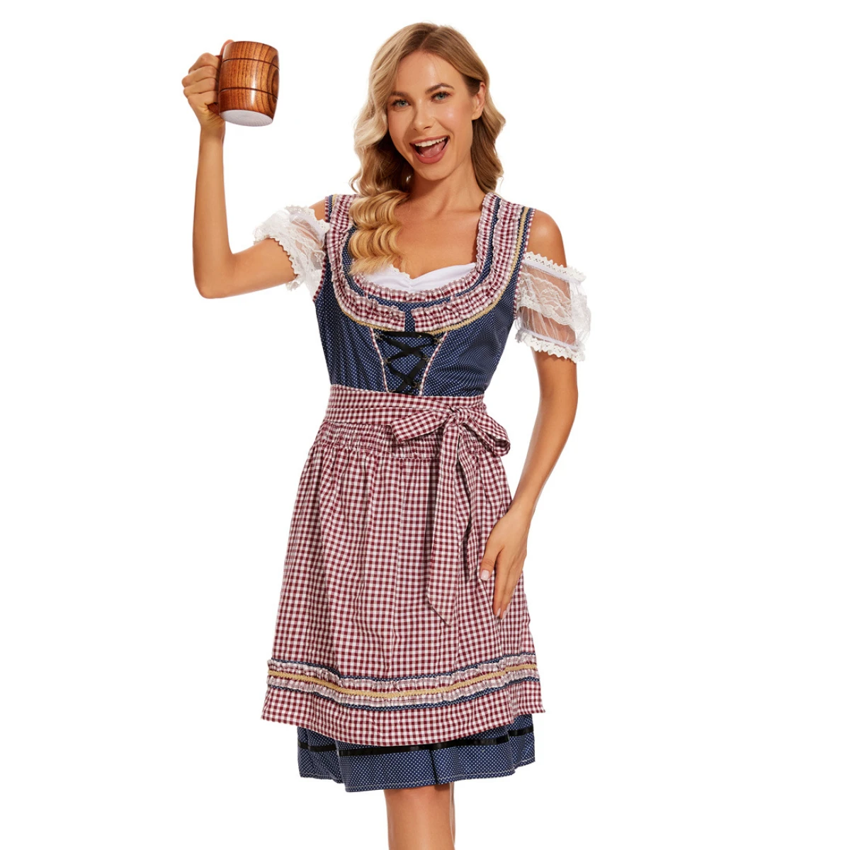 Oktoberfest Bavarian Dress Festival Party Women\'s Beer Dress Ethnic Dress Heidi Dirndl Leiderhosen Beer Wench Maid Costume