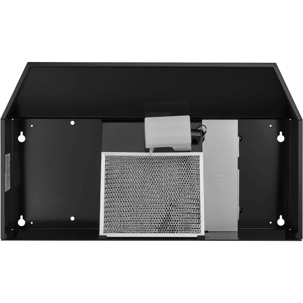 Exhaust Fan for Under Cabinet Two-Speed Four-Way Convertible Range Hood Insert with Light, 36-Inch, Black