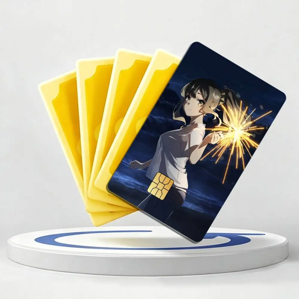 Bunny Girl Senpai M-Mai S-Sakurajima Card Stickers for Bank Access Protective Waterproof Film Cover Sticker Gift