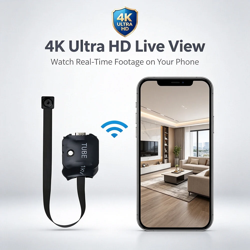 4K HD Mini WiFi Camera Wireless Nanny Cam DIY Home Security Surveillance Camera Remote Viewing Motion Detection Loop Recording