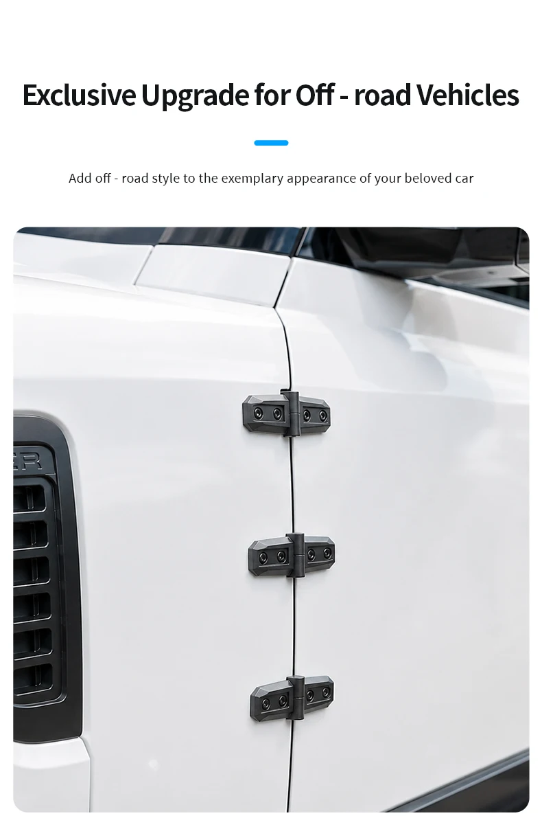 Universelle ABS-Offroad-Auto-Außenscharnierverkleidung, einfache Installation für SUV, Pickup, Limousine, Außenstyling und Außenzubehör – Detail 4