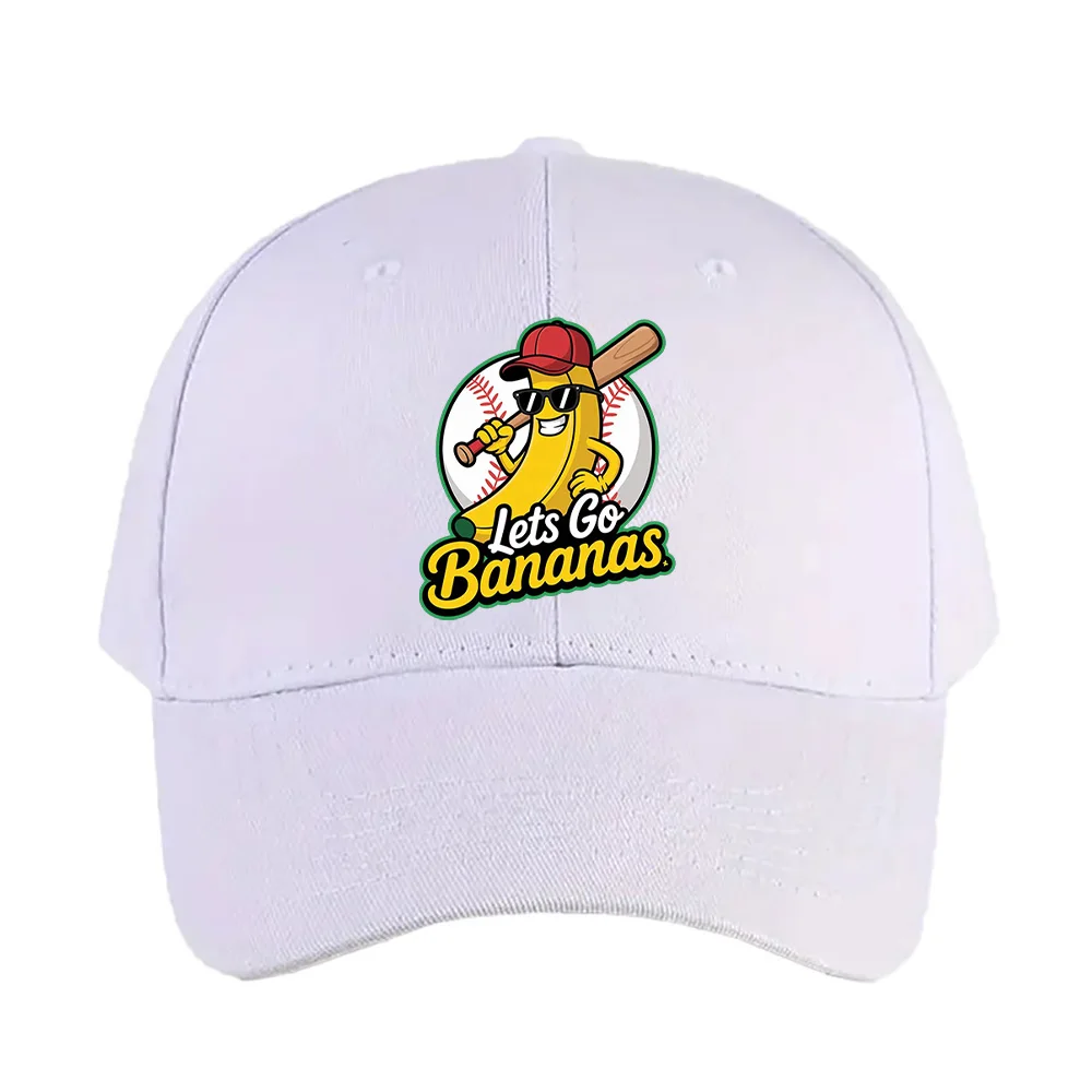 Let's Go Bananas Woman Man Summer Baseball Cap Adjustable with Curved Brim Duckbill Cap Protection Sun Hats