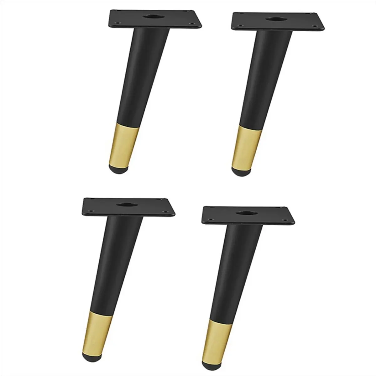 4Pcs Legs for Metal Furniture Black and Gold Sofa Bed Iron Table Foot and Desk Chair Dresser Cabinet Replacement Feet