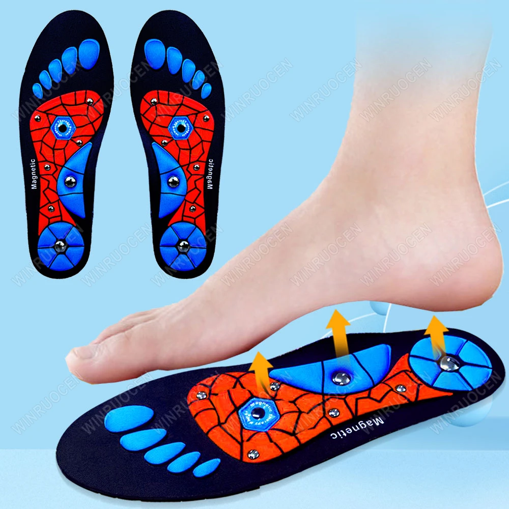 

1 Pair Foot Acupressures Insoles Men Women Foot Massage Sport Insoles Magnetic Therapy Insoles for Relieve Fatigue Foot Training
