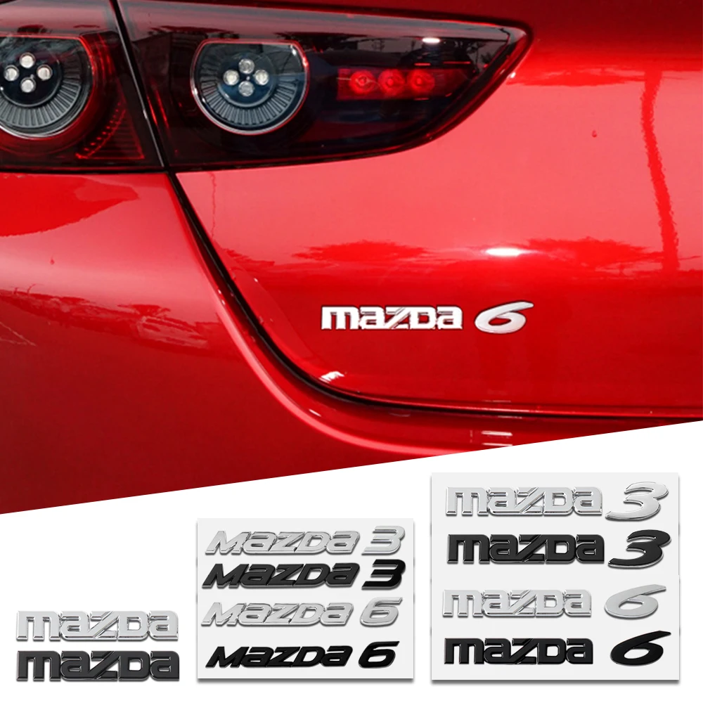 1pc 3D ABS Metal Car Rear Trunk Tail Letters Badge Emblem Logo Sticker For mazda Axela Atenza CX-3 CX-5 CX-8 MS demio MPS 3 6