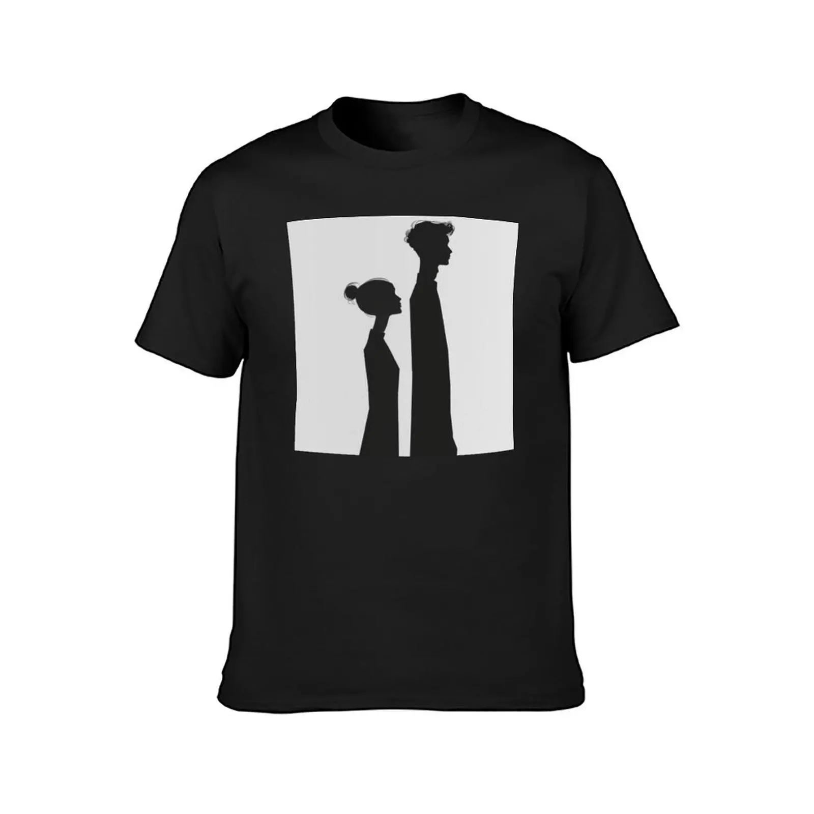 Silhouettes of young men and women. T-shirts. T-Shirt boys animal print summer top fruit of the loom mens t shirts