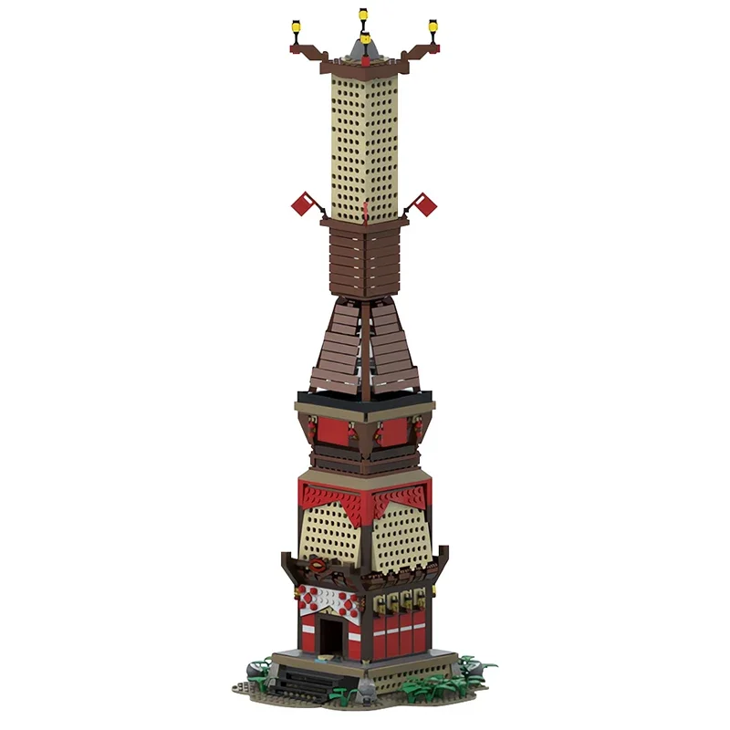 MOC-150356 Classic Game Watchtower Architecture Model Zeldaed Monitor The Fortress Building Blocks Set DIY Kids Puzzle Toys Gift