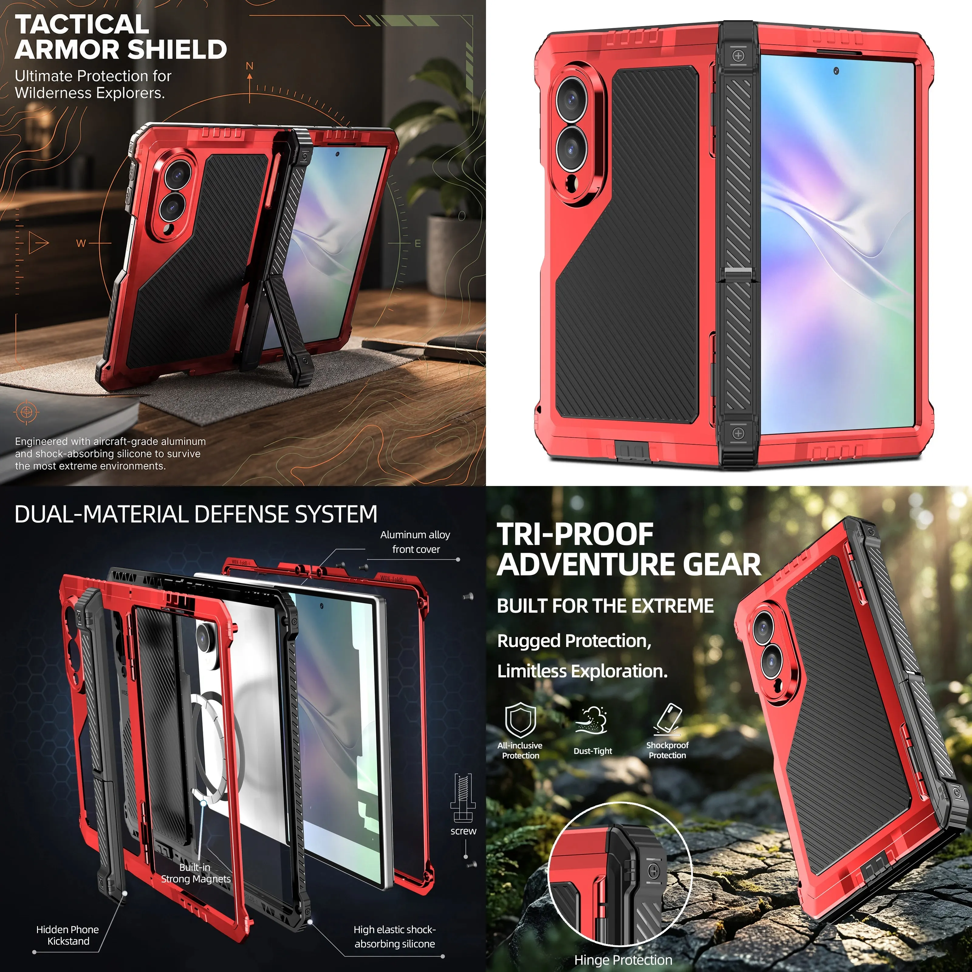 NEW Heavy Dual Layer Screw Full Body Protective Case For Samsung Z Fold 6 7 8 Ultra Screen Protect Metal Bumper Shockproof Cover