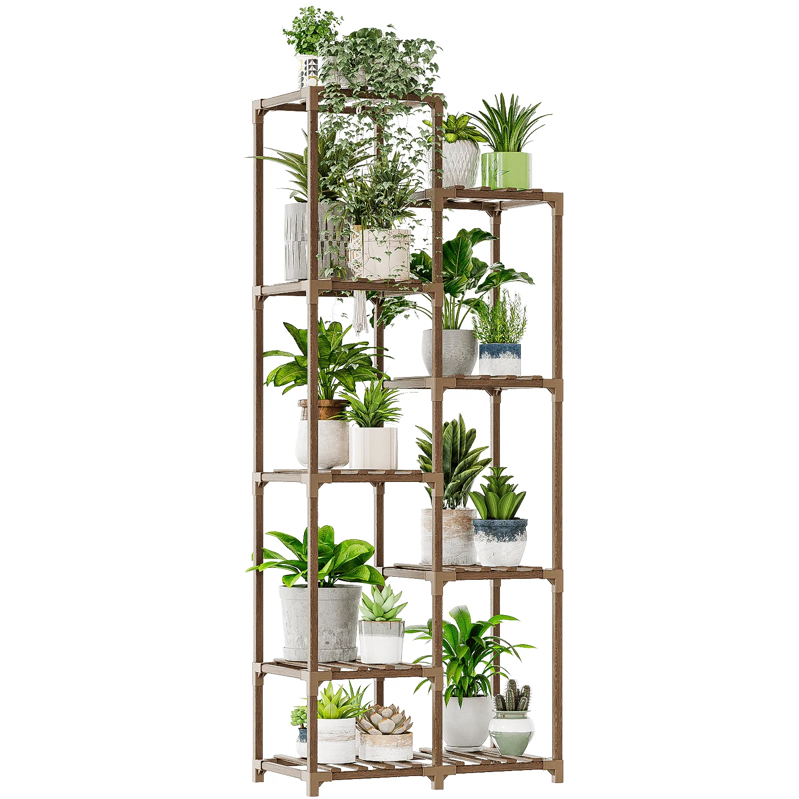 

Plant Shelf Tall Plant Stand for Indoor Plants Outdoor Corner Flower Stands for Living Room Balcony and Garden (9 pots)