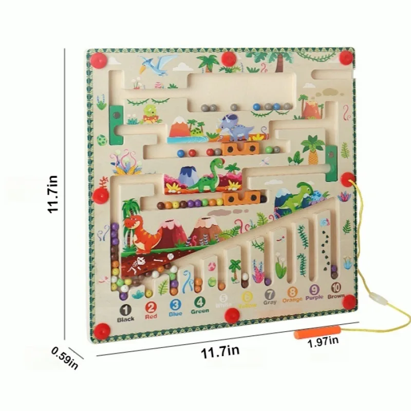 Kindergarten Lernspielzeug Labyrinth Gehperlen Holz Farbklassifizierung Orgelspielzeug