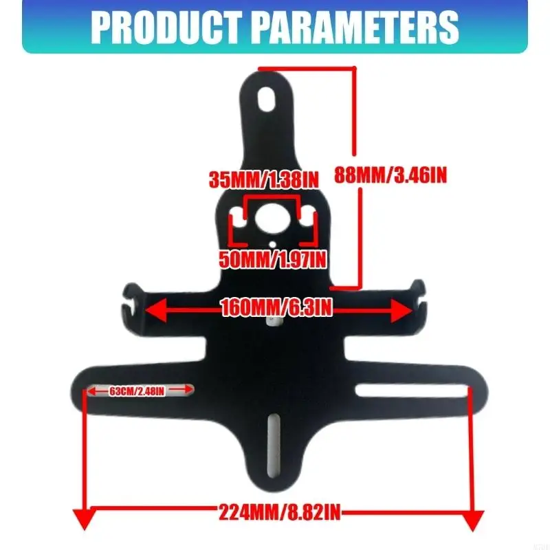 M76E-Heckplattenhalterung für 250SR 450NK-Motorräder mit Schlitzdesign-Kit – Detail 6