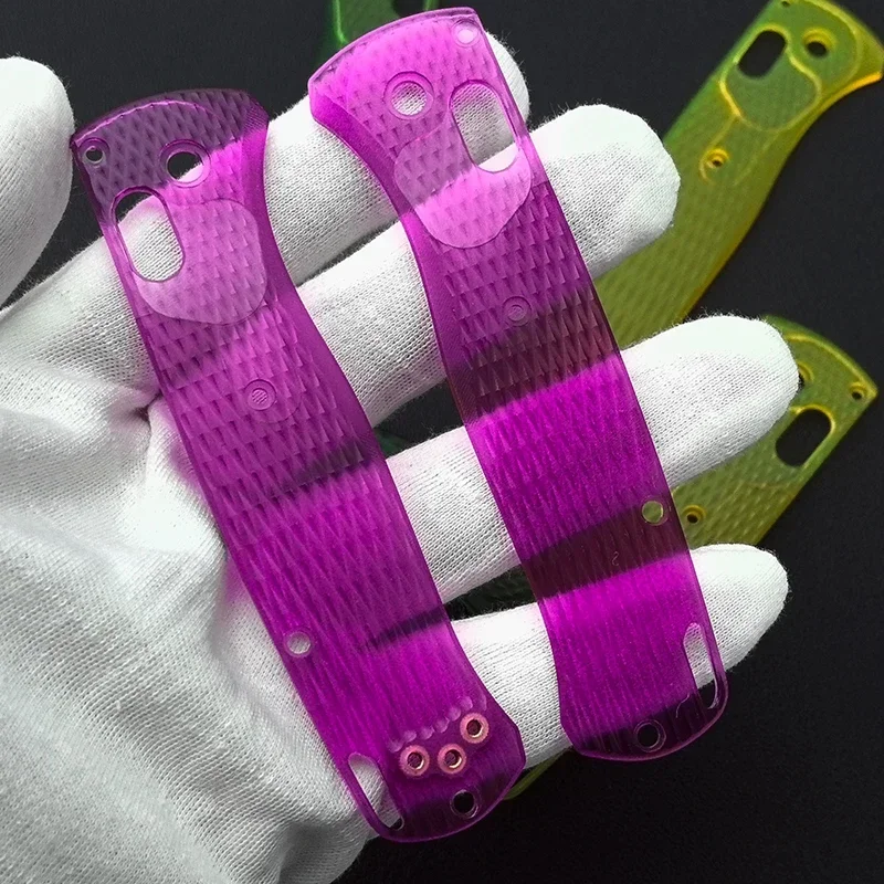 1 par de remendos acrílicos com padrão de diamante para Bugout Benchmade 535 - 3 opções de cores, acessório DIY