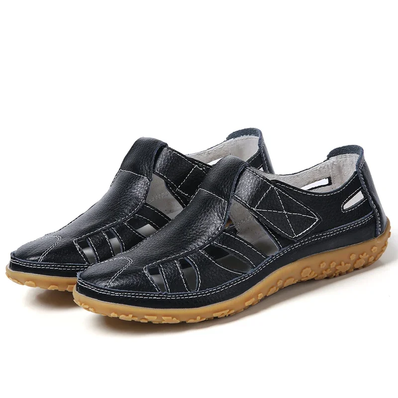 

Women's Leather Lace Up Sandals for Casual Wear in with Soft Bottom and Comfortable Insoles, Suitable for Vacation and City Wear