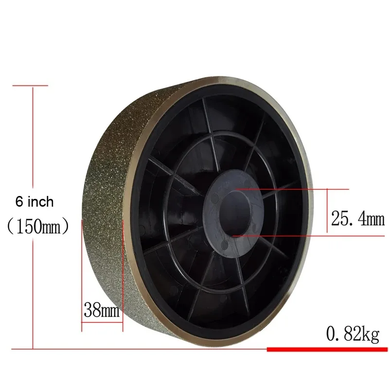 6 Inch Diamond Grinding Wheel 150x38x25.4mm Hole with 3pc Sleeve Reducer 19 To 16 To 12.7 Electroplated Alloy Polishing Wheel
