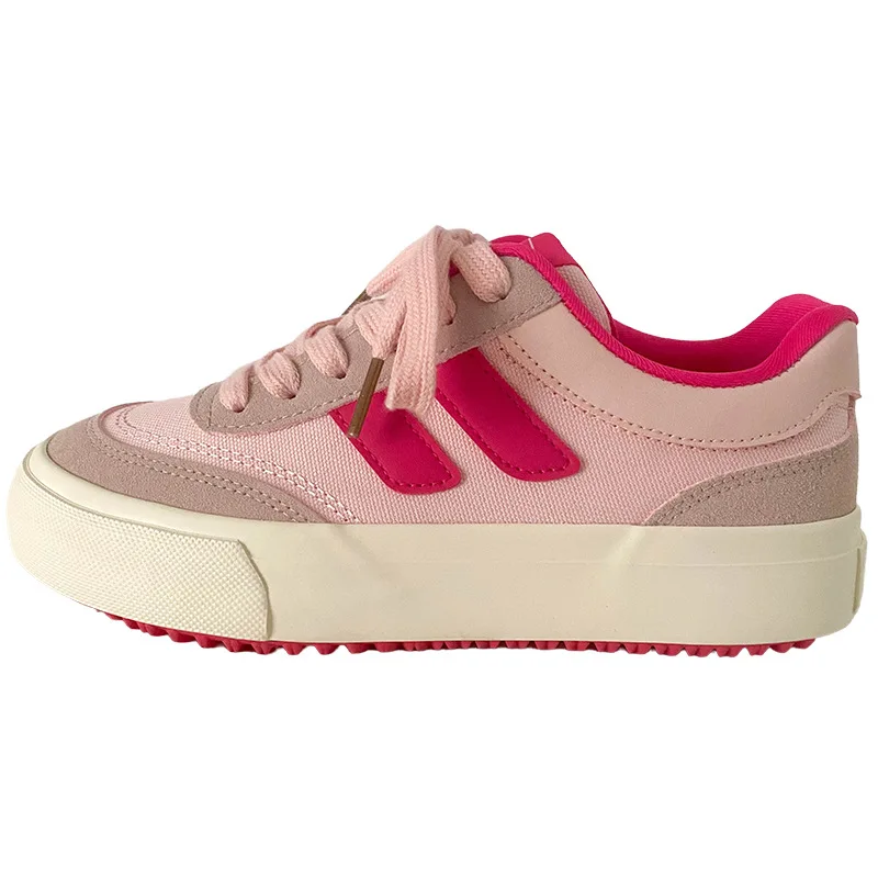 

2025 женские парусиновые кроссовки в стиле ретро, белые туфли на массивной подошве, легкая повседневная нескользящая модная студенческая спортивная обувь, обувь для доски