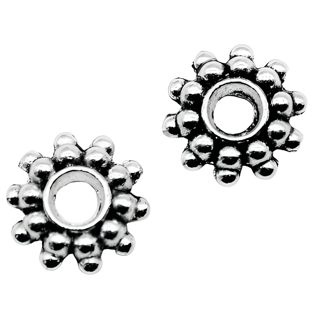 

50pcs 9*9mm Alloy metal antiqued silver spacer beads HW2538