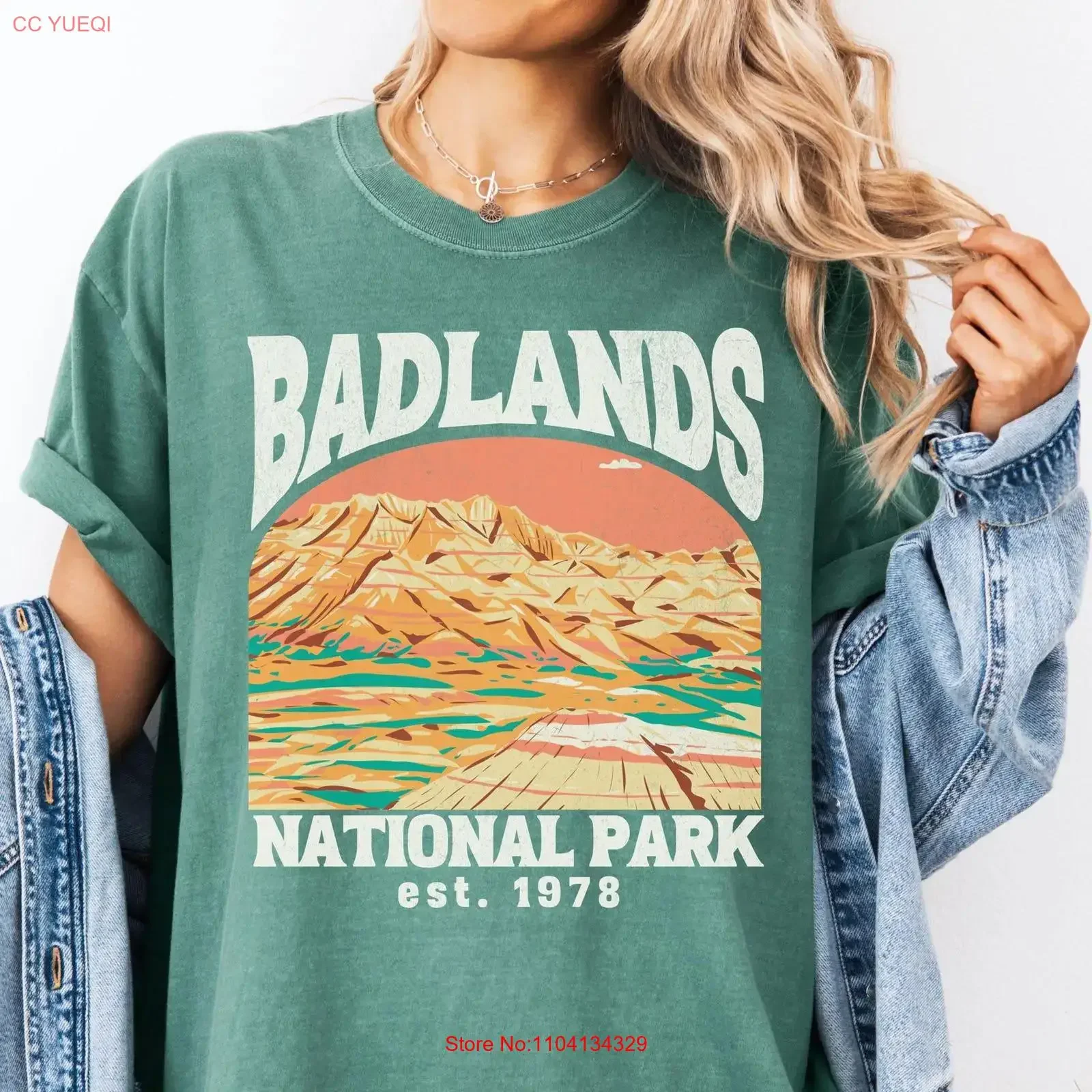 Camiseta del Parque Nacional Badlands Granola Girl, viaje a Dakota del Sur, senderismo en Black Hills, estilo vintage, lavada, elegante, versátil y cómoda