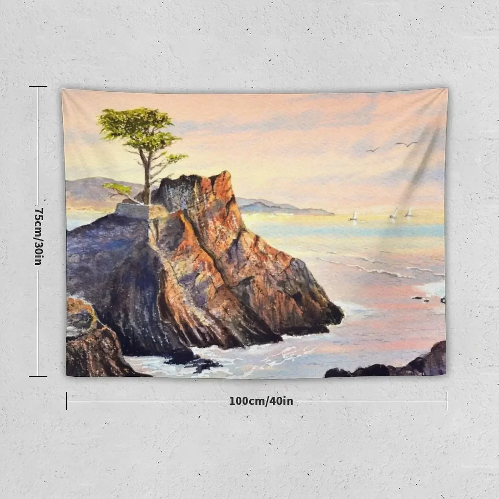 Lone Cypress Tree Pebble Beach California Tapestry Home Decoration Accessories Outdoor Decoration Tapestry