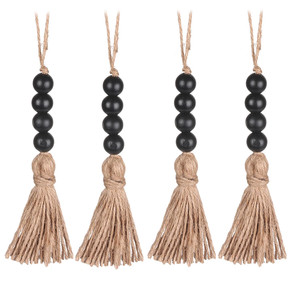 Poignée de porte rustique avec pompons, perle en bois, bouton MELKnob, pendentif de Cisco, vêtements, guirxiété T1, décoration d'intérieur, ferme