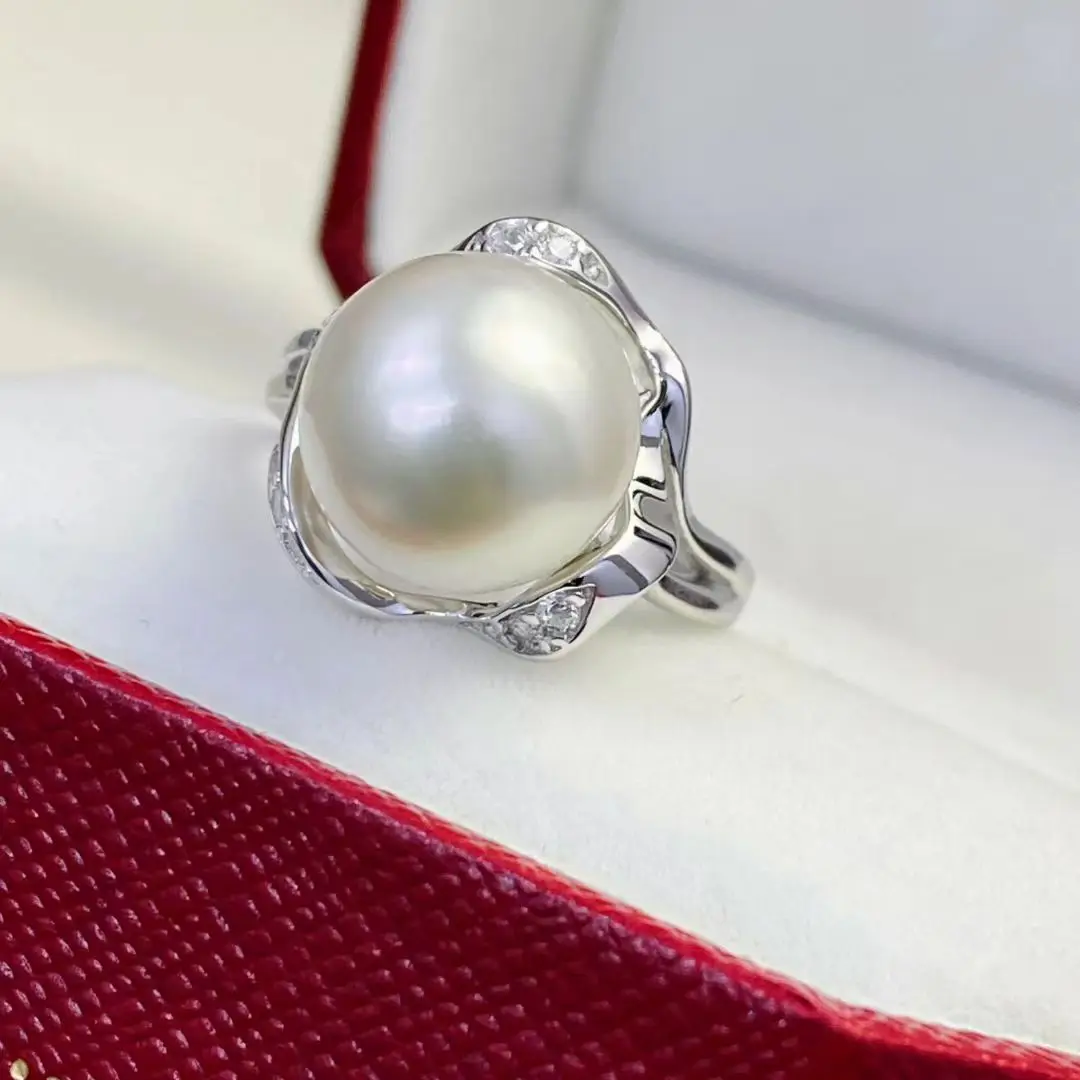 

Основы для колец из стерлингового серебра S925, регулируемые, для жемчуга 11-12 мм, фурнитура и комплектующие