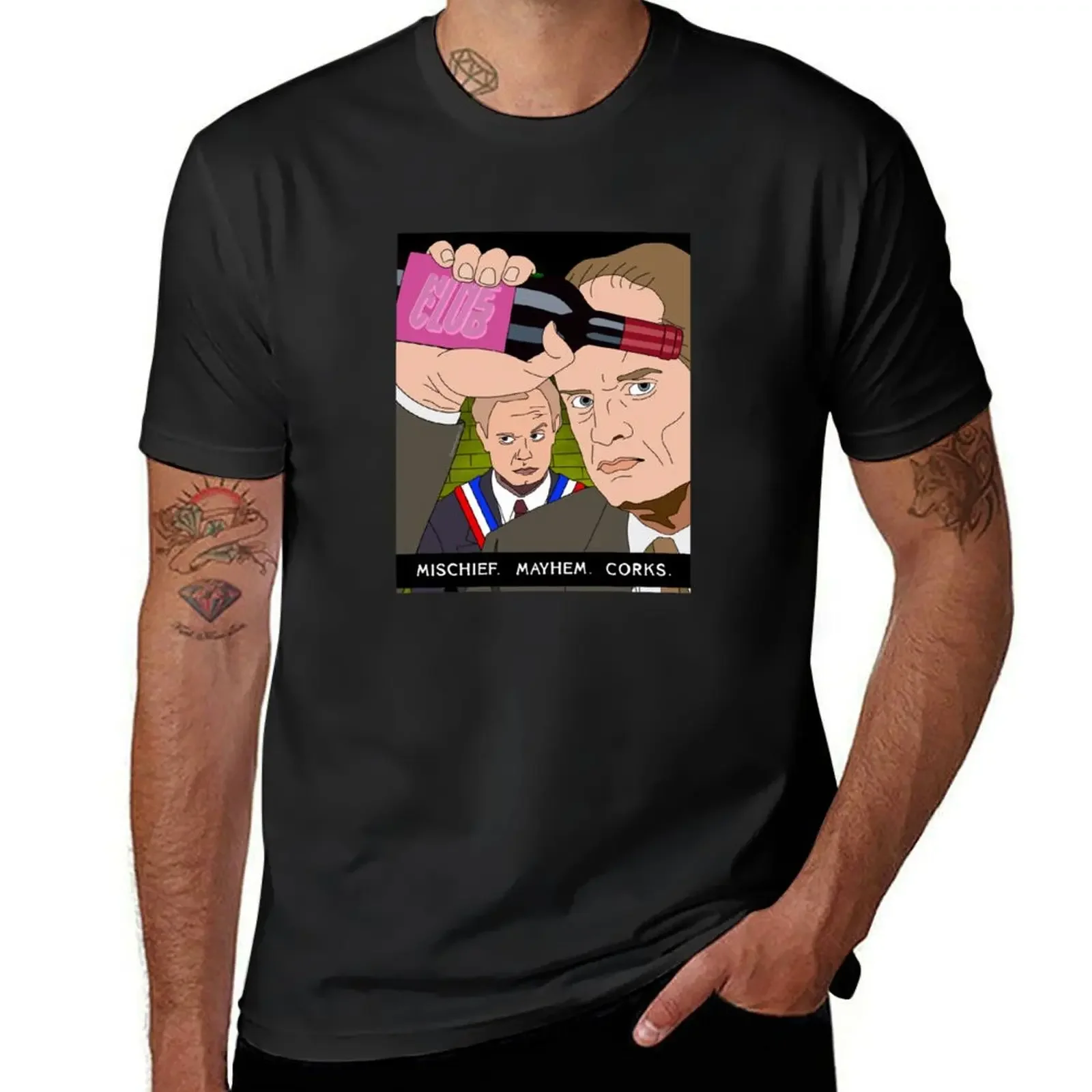 Niles and Frasier —Wine Club - Whine Club - Hail Corkmaster - Merlot Shiraz Cabernet T-Shirt