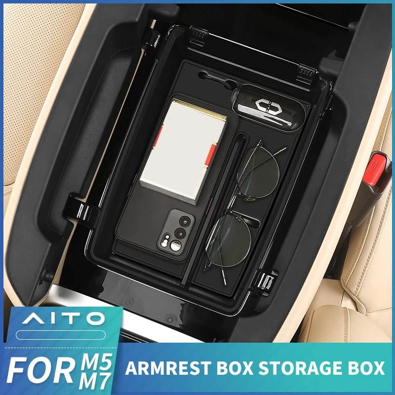 

Car Accessories Central Control Storage Box Armrest Box Storage Box For SERES HUAWEI AITO M7 M5 Interior Organizer Box