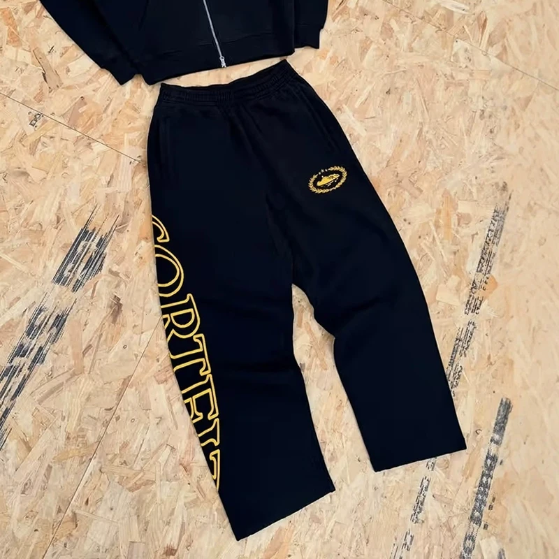 Devil's Island Retro Meichao High Street سروال كاجوال فضفاض للجنسين بنمط مطبوع عصري فضفاض مناسب