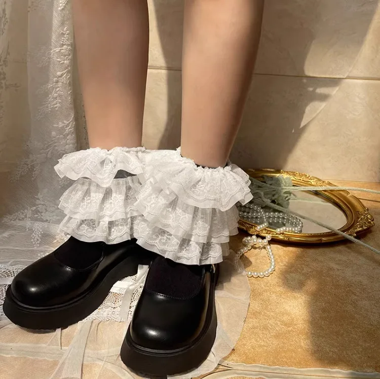 Japanese Gothic Style Punk Lolita Lace Sweet Socks Spring Autumn New Versatile Age-reducing Fashion COS Cute Tube Sockses