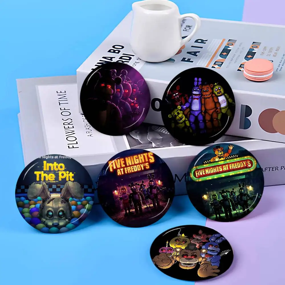 F-FNAFS Horror Game New  Brooches Soft Button Pin Funny Silly Gnarpy on A Skateboard Meme Badge Gamer Collection Gifts