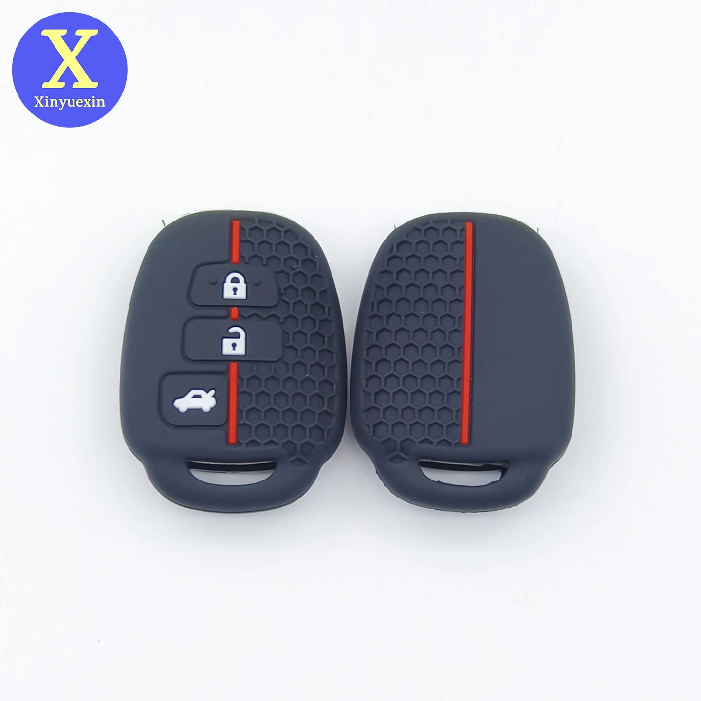 Xinyuexin for Toyota Camry Prius Tacoma Tundra Rav4 3 Button Silicone Key Fob Case Cover Holder Protect Car Accessory 2 Pcs/lot