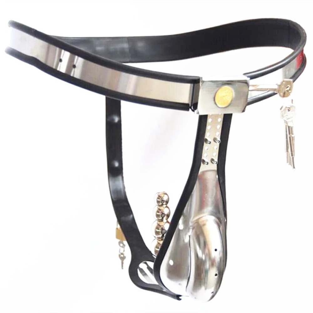 Stainless Steel Chastity Belt for Men Chastity Cage Pants with Removable Plug Restraint Cock Cage Device Sex Toys for Adult