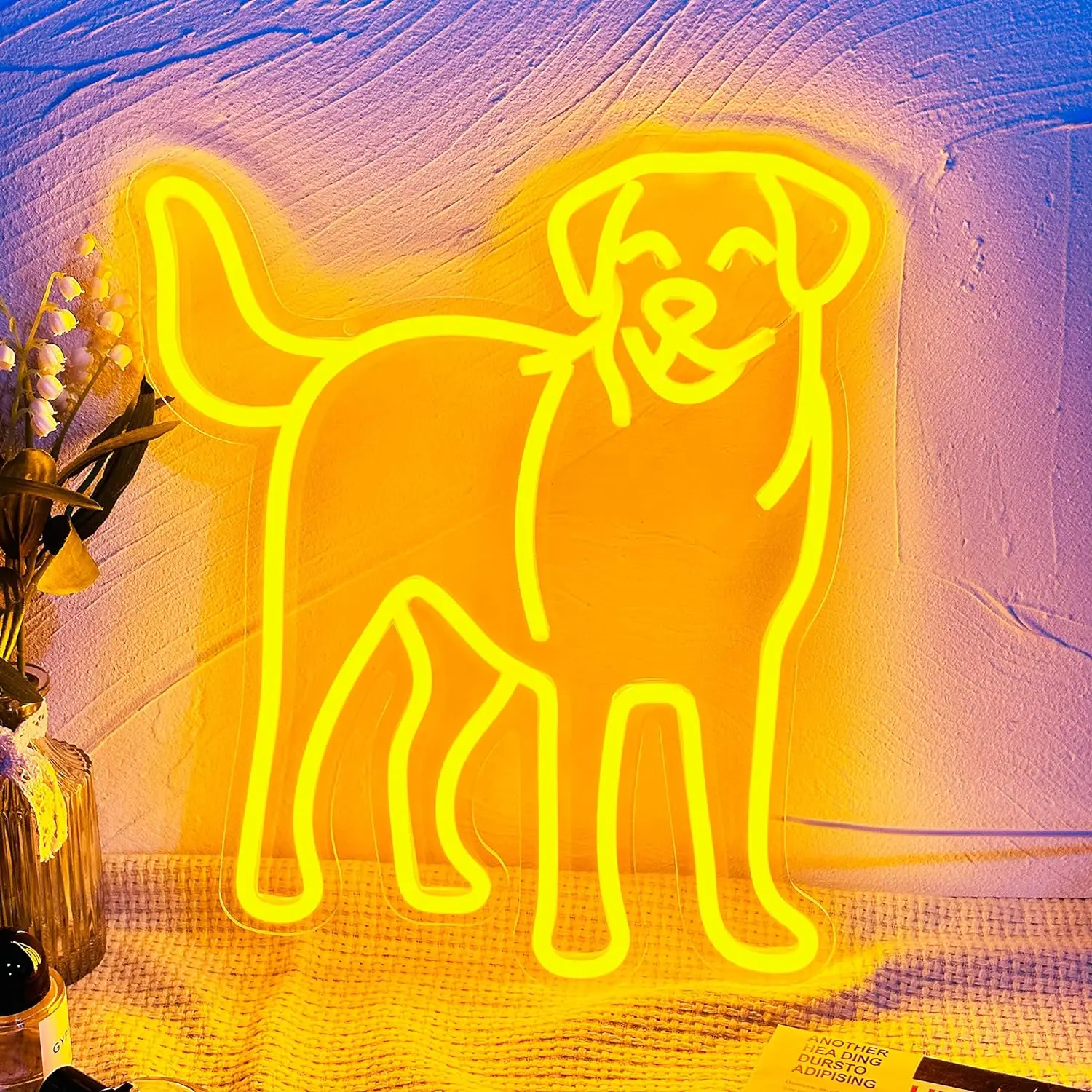 Labrador Retriever Neon Signs LED Neon Light Sign Light Up Neon Signs for Dog Lovers Home Decor Dog Memory Gifts Dog Neon Sign