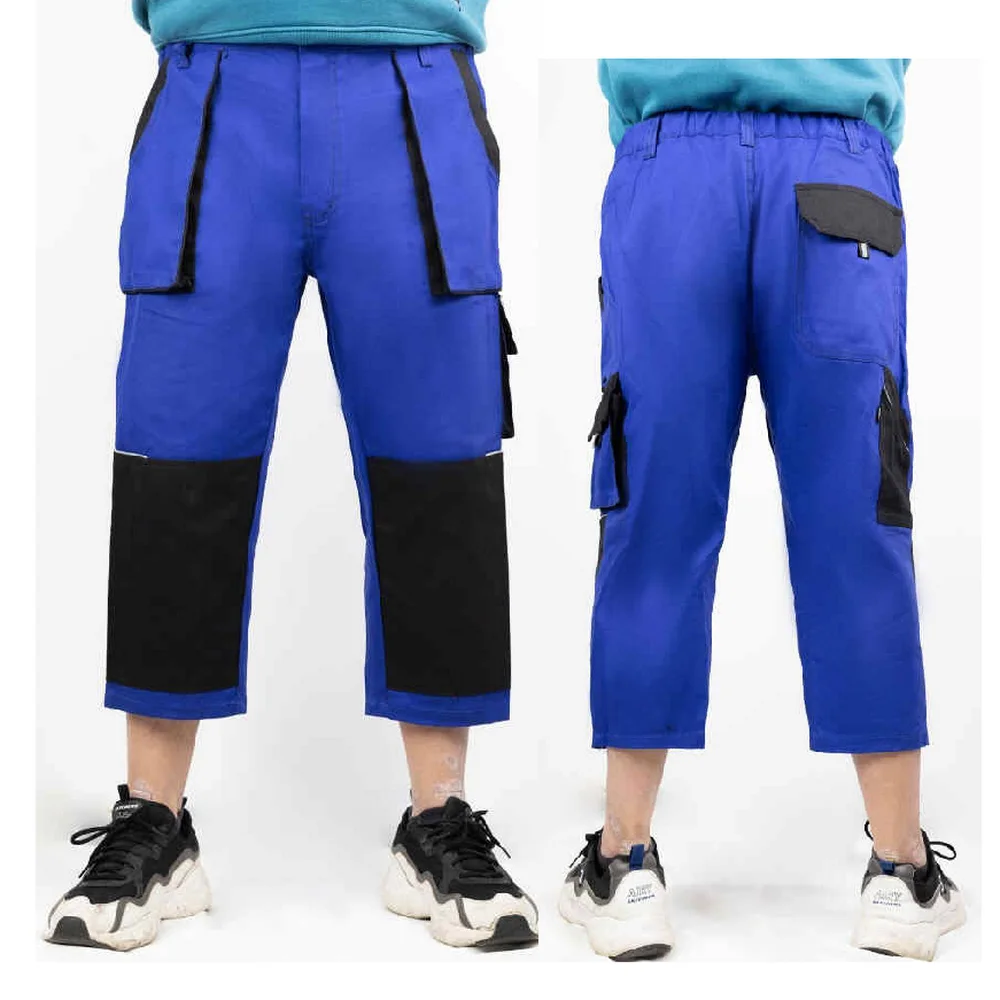 

Calf-Length Pants WIth Hanging Tool Bag，Men's Work Pants Outdoor Loose Cargo Wear-resistant Elastic Tactical Shorts