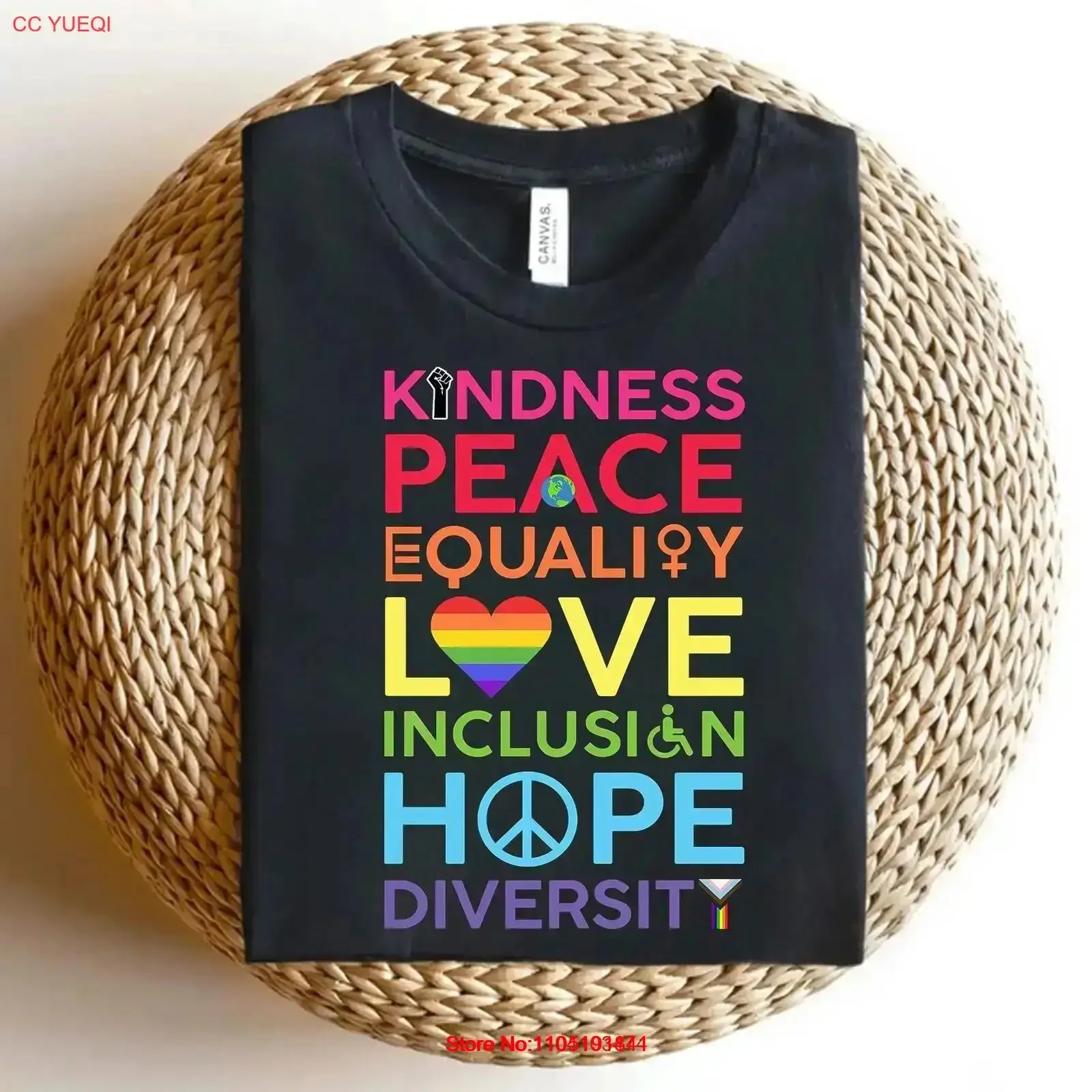 Kindness Peace Equality T Shirt Love Inclusion Hope Diversity Pride LGBTQ Positive Message Awareness vintage Washed Versatile