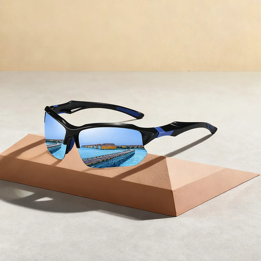 أزياء خمر نصف الإطار الدراجات نظارات شمسية رياضية الرجال النساء تشغيل تسلق الجبال الرياضة رجل نظارات شمسية UV400 نظارات