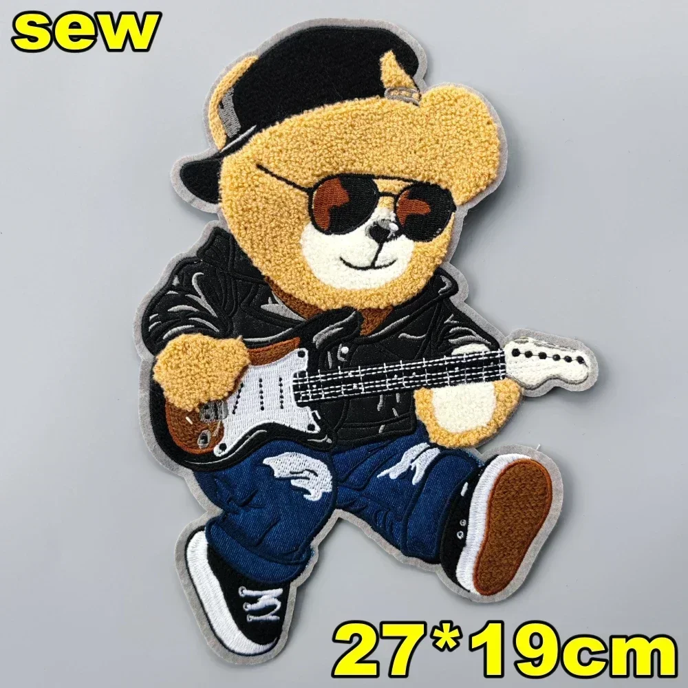 Embroidery New Fashion Big Bear Patch,Animal Cartoon Boy Appliques,chenille Bears Girls Badges,Patches for Clothing WF2310162