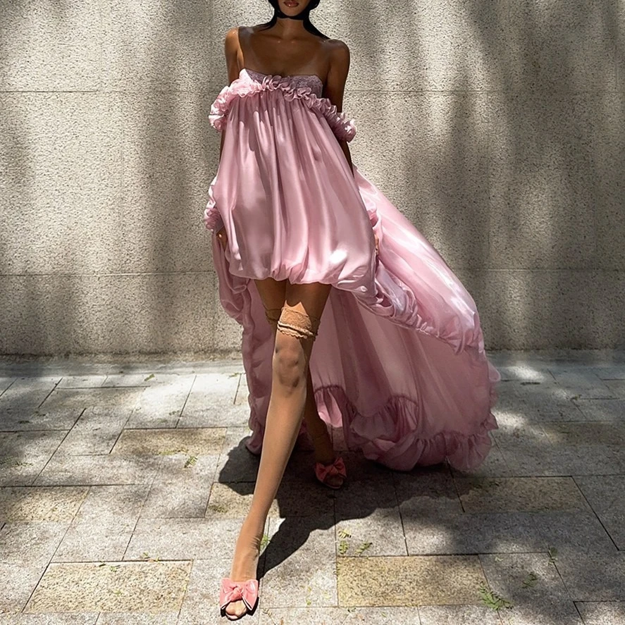 

Розовое платье с разрезом на шее, женское летнее праздничное платье без рукавов, шикарное макси-платье, облегающее элегантное винтажное платье для женщин