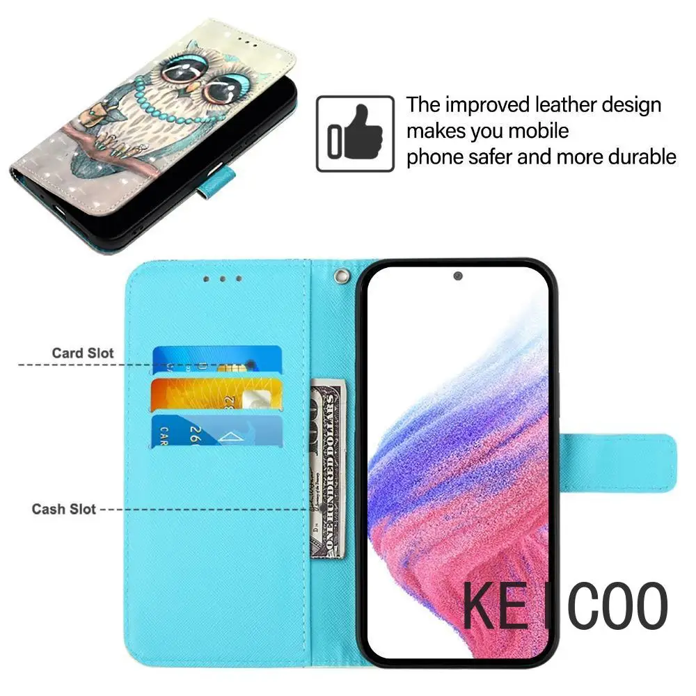 الكرتون الإسكان ل TCL 50 60 60R SE XL XE LE Pro NxtPaper 5G المغناطيسي الوجه غطاء فتحات بطاقة محفظة كليب لوحات الهاتف قذيفة #5