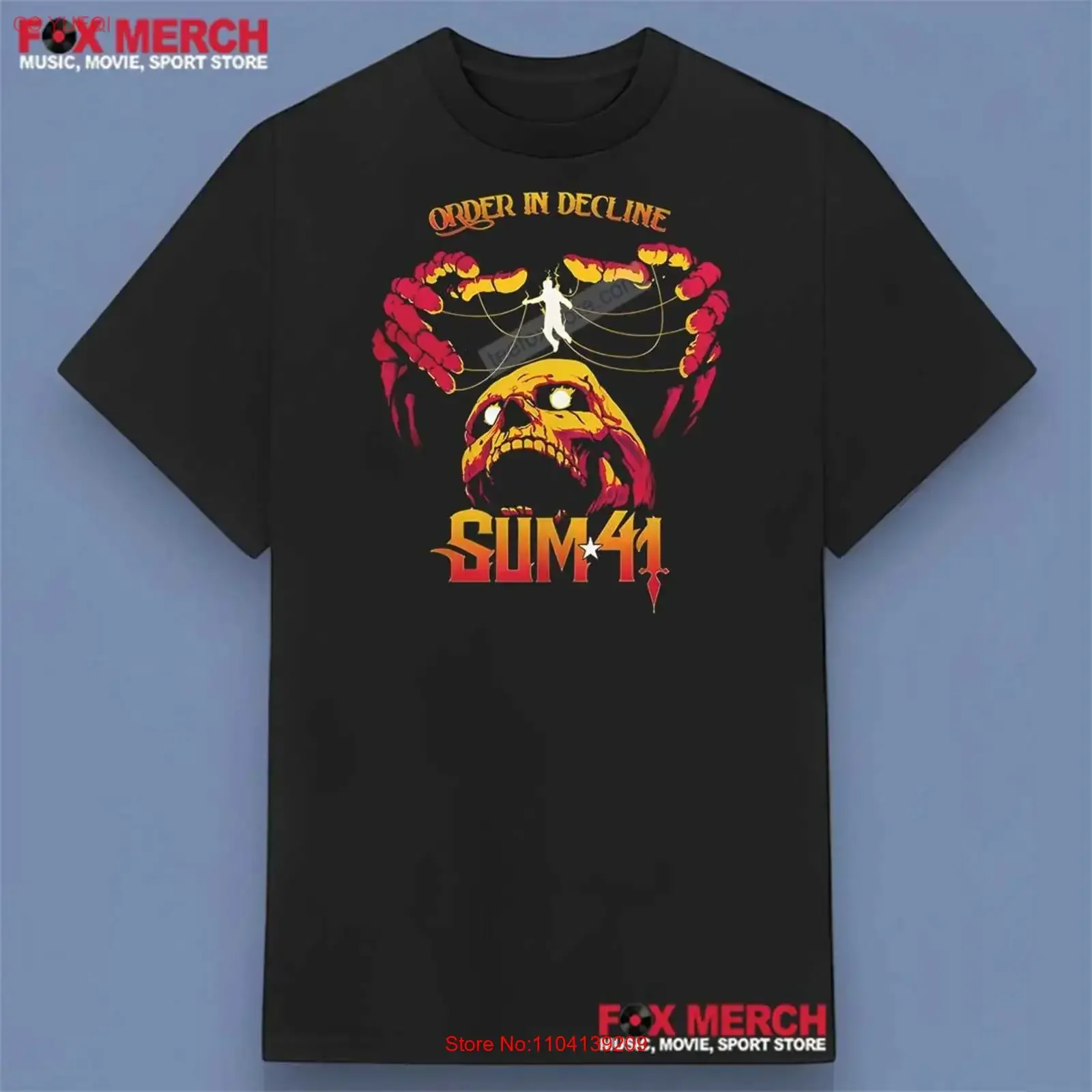Sum 41 Order In Decline T Shirt vintage Washed Comfortable Slightly Top For Everyday Wear Stretched Versatile Unisex Breathable