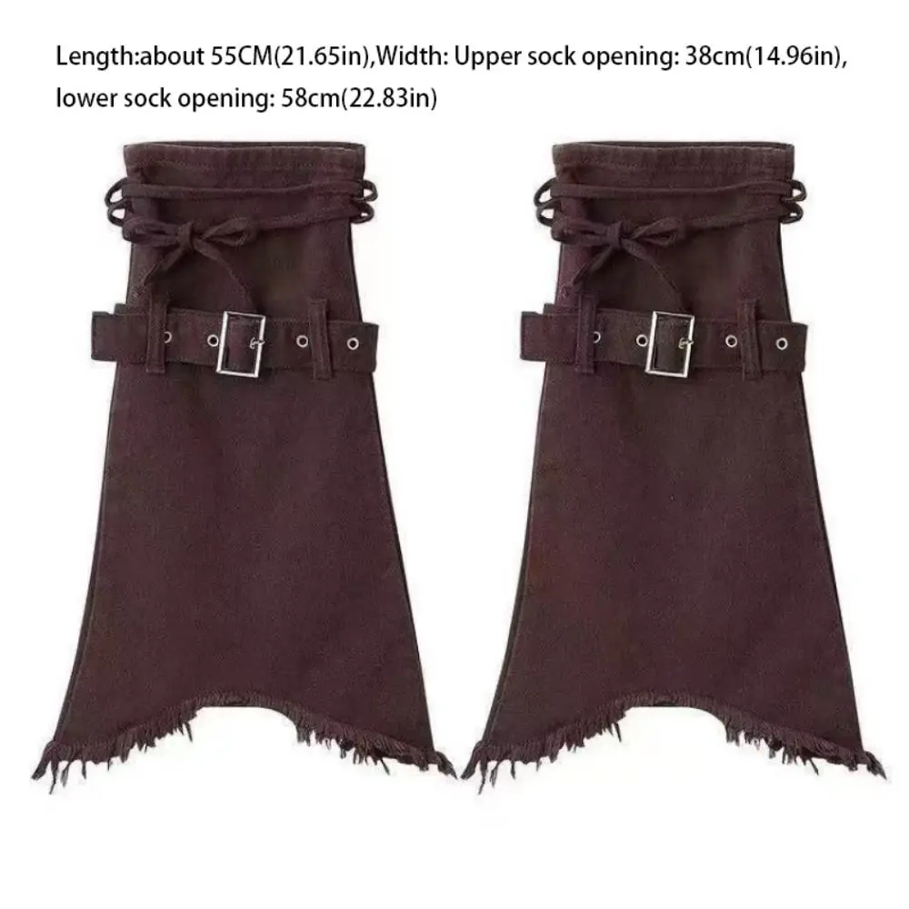 Casual Y2k Leg Warmers JK Spicy Girl Trumpet Leg Covers Brown Retro Pile Up Socks Fall Winter