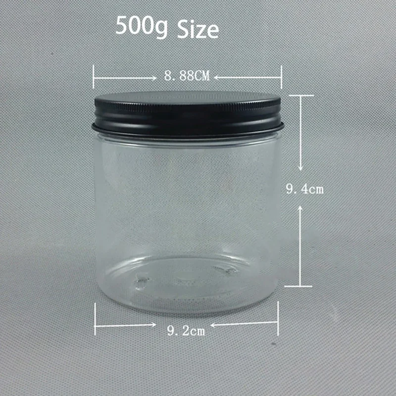 500g 420g Plastic Cosmetic Jar Big Empty Face Mask Wax Cream Lotion Container Candy Tea Snack Refillable Packaging Bottle