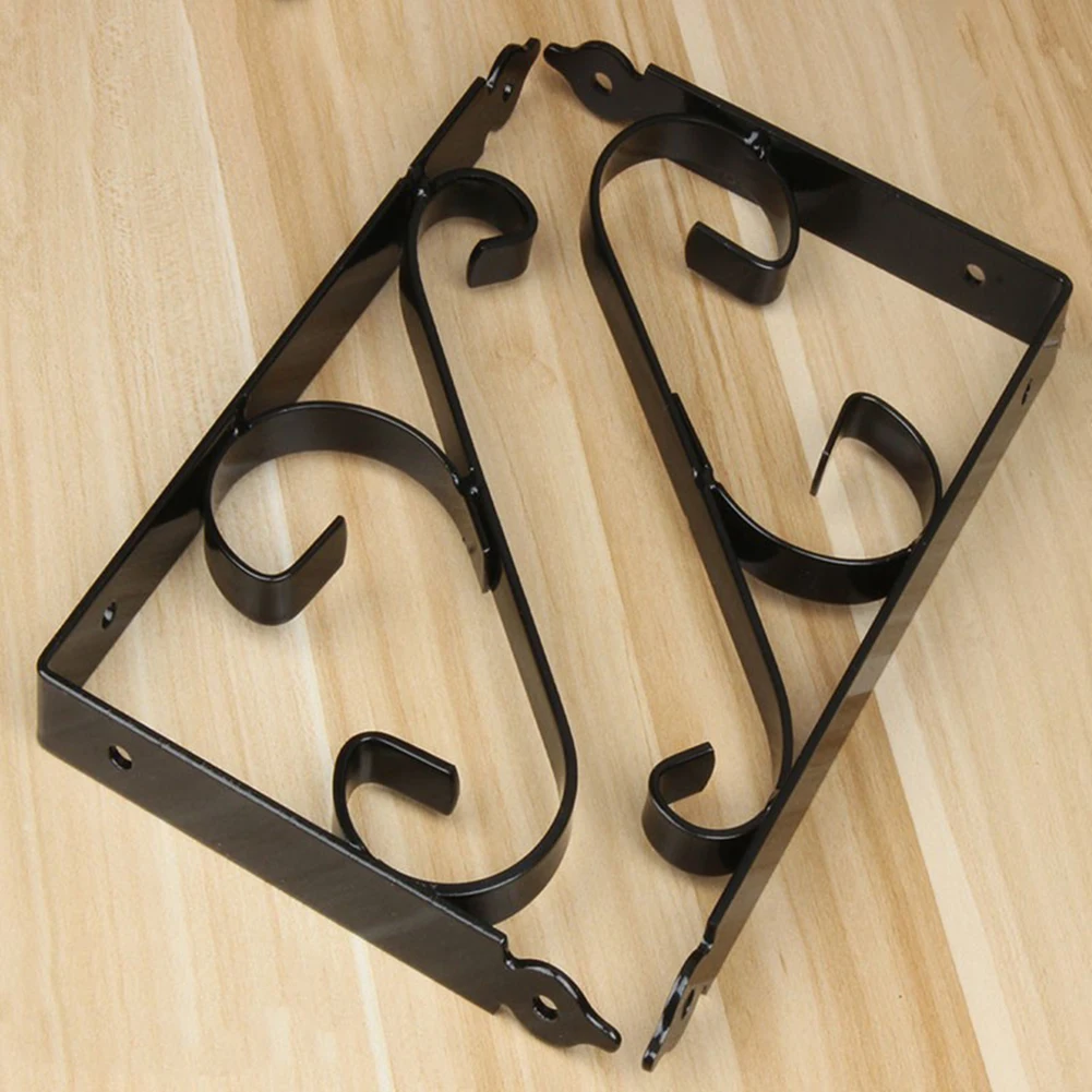 Heavy Duty Wall Floating Shelf Brackets 2pcs Iron Supports for Secure and Stable Mounting of Shelves in Multiple Rooms