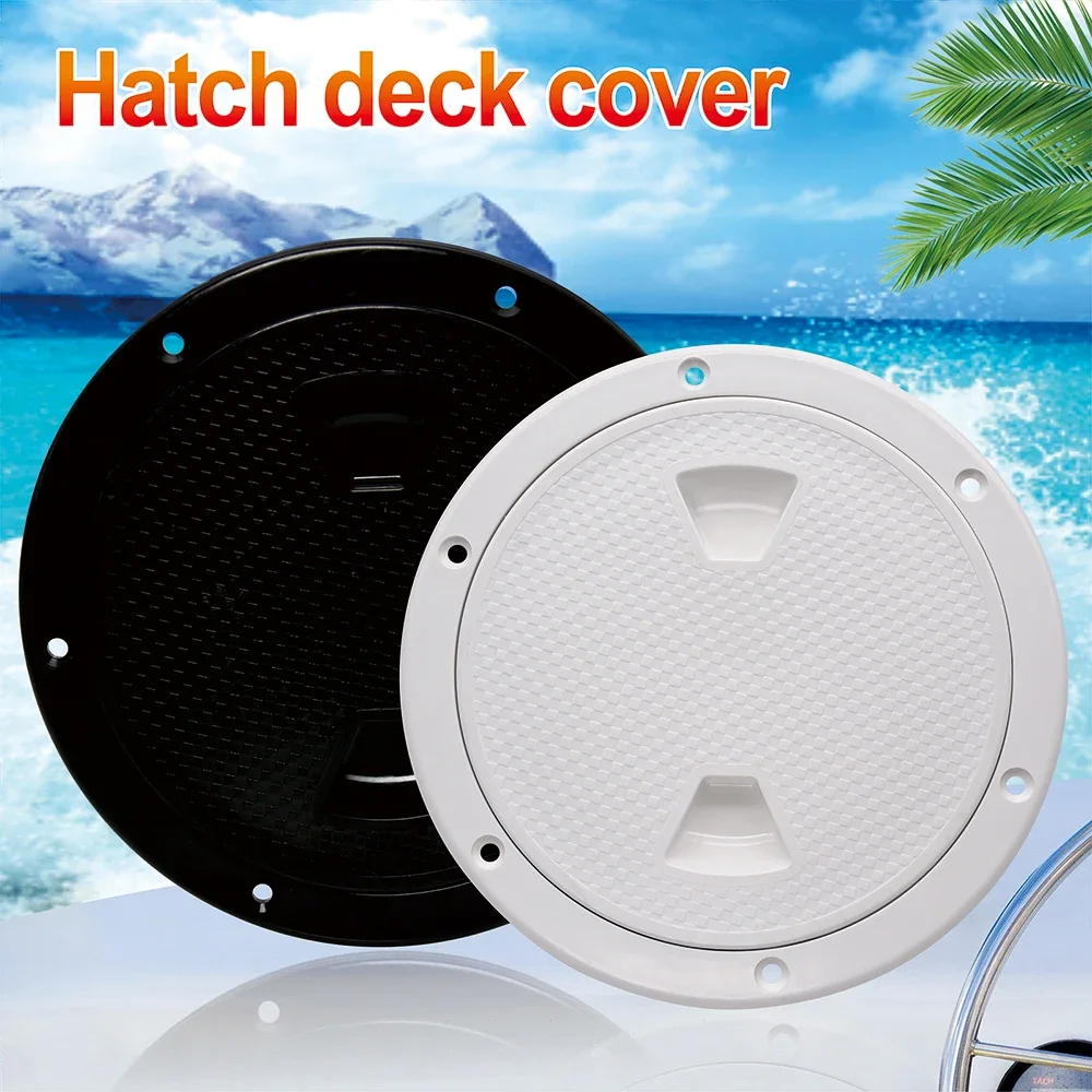 ABS Round Deck Inspection Access Hatch Cover Plastic White Black Boat Screw Out Deck Inspection Plate For Yacht Marine 4/6/8inch