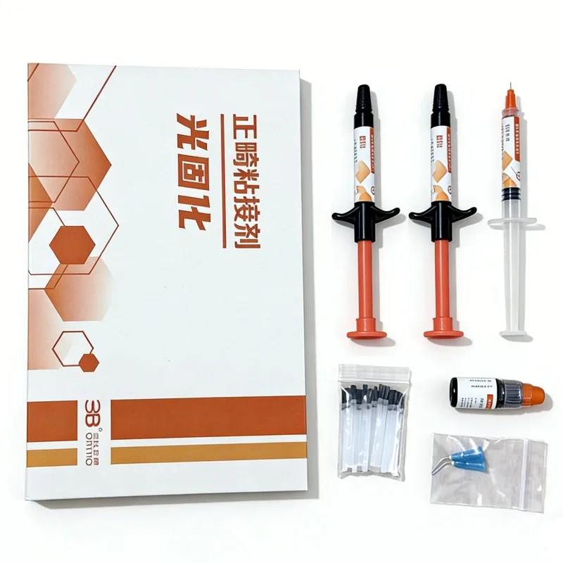 

Стоматологический адгезив для ортодонтических брекетов, проникающий агент, кислотный ирригационный раствор, светоотверждаемый адгезив 3B, стоматологический адгезив 3B в коробке